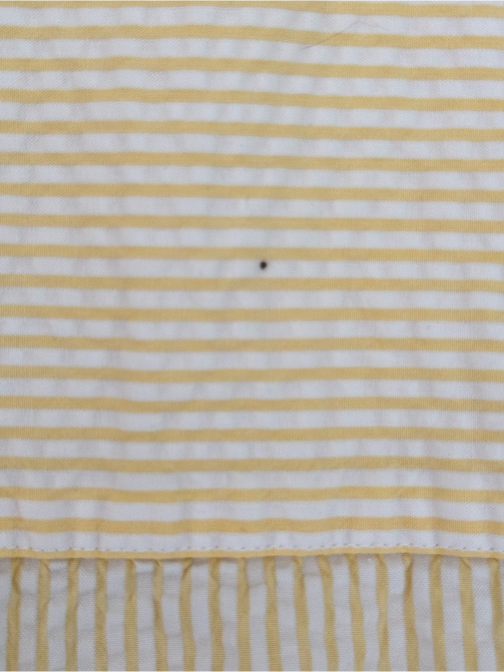 LL Bean Seersucker Butter Yellow Button Striped Coastal Top (XL) - Picture 7 of 7